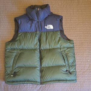 The North Face Navy and Forest Green Down Vest